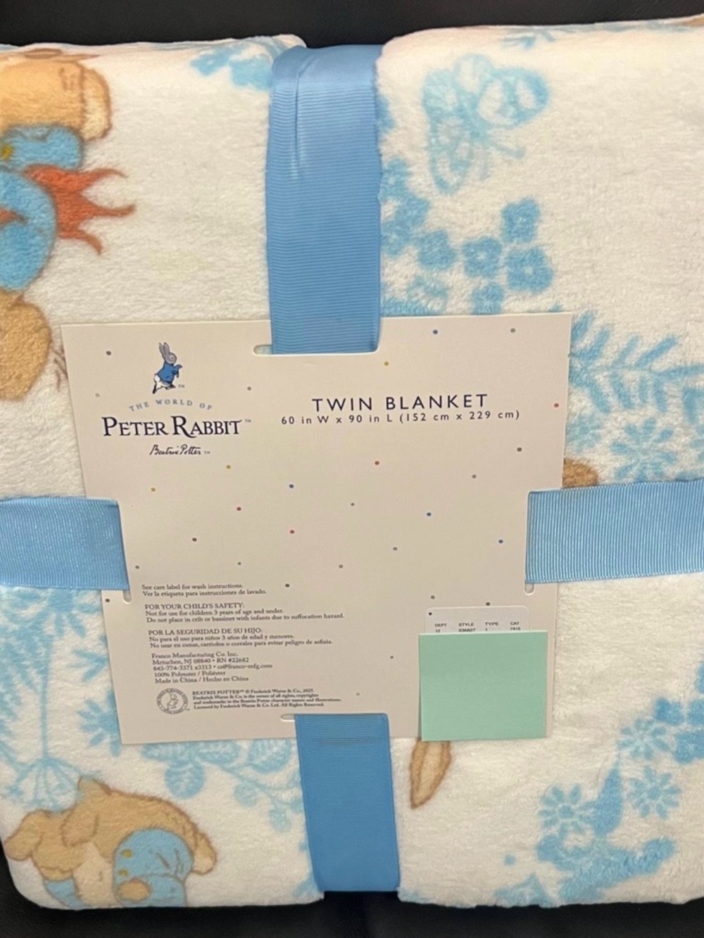 Easter Peter Rabbit Twin Blanket